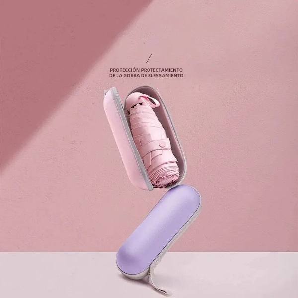 Automatiskt hopfällbart reseparaply 1 st med 6 förstärkta ribbor, vattenavvisande, lättviktigt, kompakt för daglig användning 1pc pink