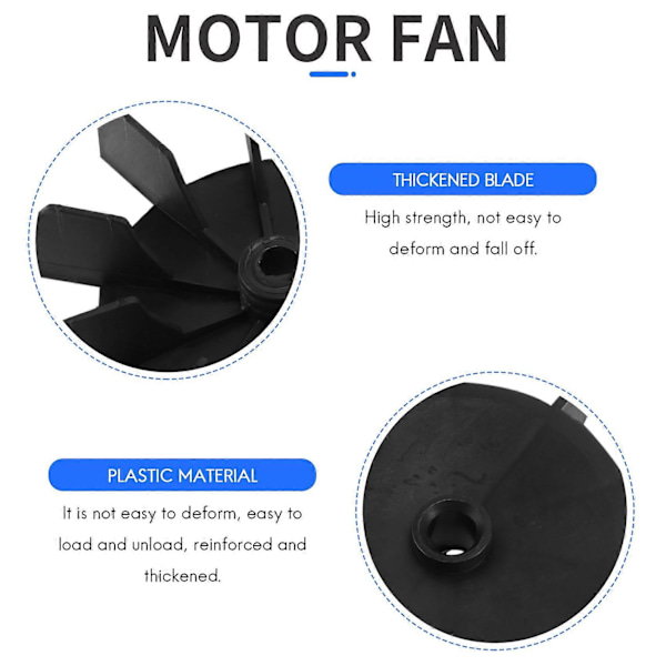 Ersättning 0.5\" Inner Bore 10 Impeller Motor Fläktblad Svart