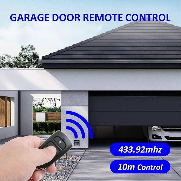 2st Fjärrkontroll Garageportsfjärrkontroll, 433.92Mhz Fjärrkontroll för Grind, Fjärrkontroll Nyckelbricka, Ersättningsgarag Black