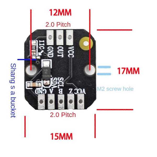 MT6701 Magnetisk Encoder Modul PWM/I2c Børsteløs Motor Encoder ABZ Mode 1024 Linjer Erstatter AS5600 M