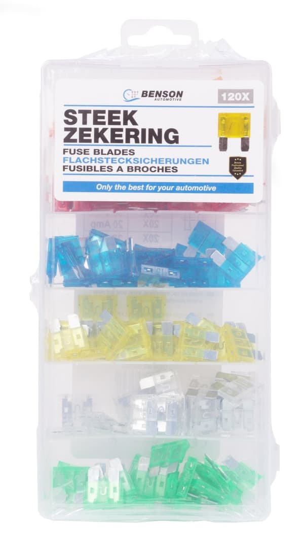 120-delars bilsäkringssats, 5A-30A, flatstiftssäkringar för fordon