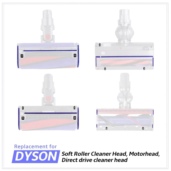 Myke plysjstrimler + frontrulle og aksel reservedeler for Dyson V6 V7 V8 V10 V11 V15 støvsugerhode