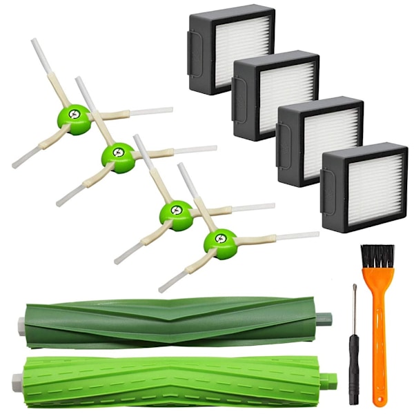 12 stk. for IRobot Roomba I7 E5 E6 I3 Rullebørste Sidebørste Filter Rengjøringstilbehør