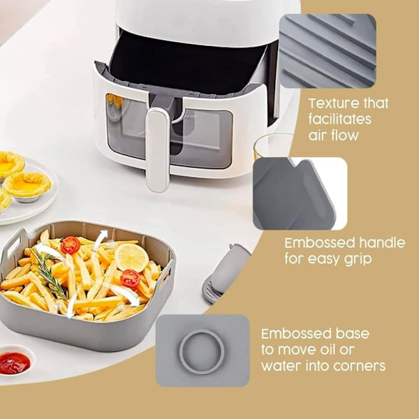 Silikonform for Airfryer, 5,5L og 6L og 21L - Form pluss beskyttende hansker for Airfryer, kompatibel