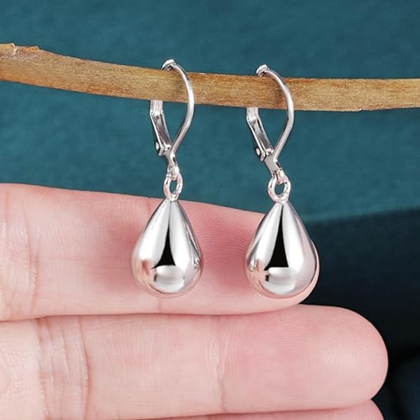 Örhängen i sterlingsilver med droppform för kvinnor och flickor