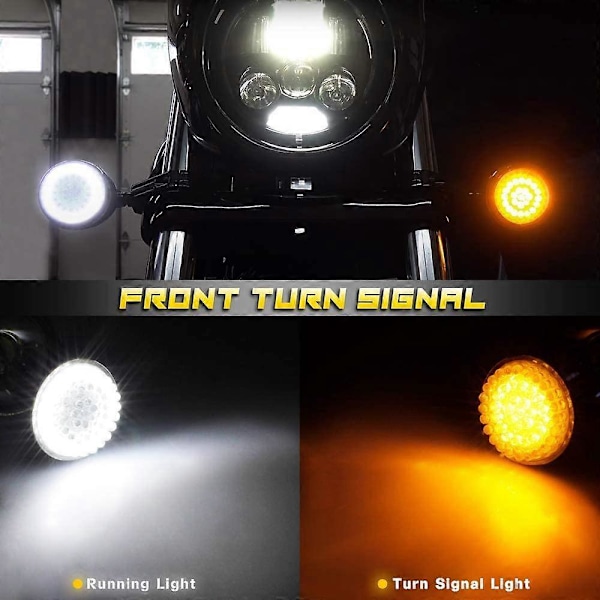 4 st Rökfärgade främre blinkers LED-lampor Panel Motorcykel 1157 Insatskit för Dyna Road Street Glid