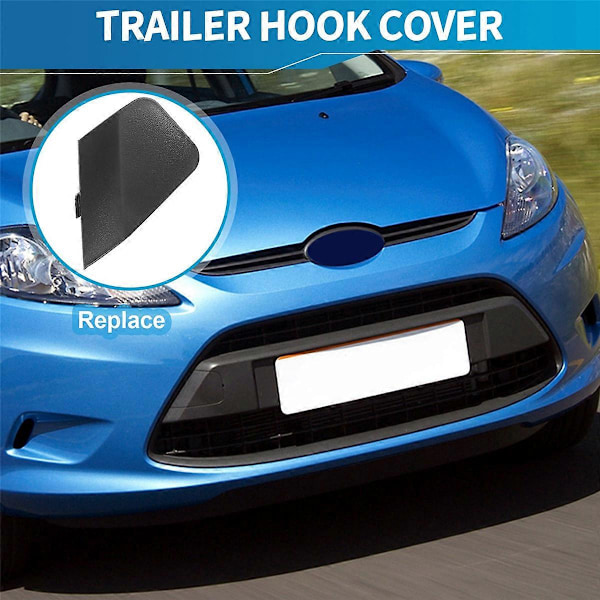 Bil Auto Front Kofanger Bugsering Øje Krog Dæksel Hætte til Ford Fiesta MK7 2008-2016 8A6117A989AB Sort