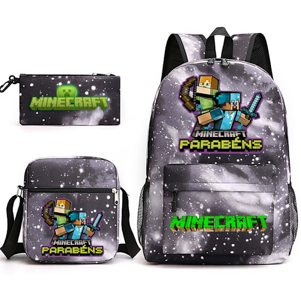 Minecraft 3 kpl Reppusetti Mochila Lasten Tilavat Laukut-2 37