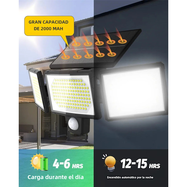 Solarcelle vegglampe utendørs 304/172 LED integrert supersterk bevegelsessensor sterk energi IP65 vanntett 3 arbeidsmoduser for hage 304LED With Remote
