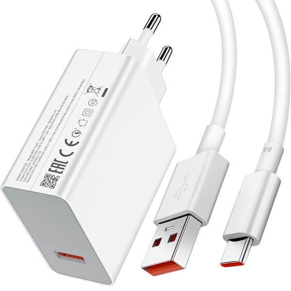 Lader for Xiaomi Turbo Charge 120W Xiaomi Mi 12T 11T Pro/Redmi Note 11S/Note 10 Pro/Note 12 Pro +/K50 Ultra/K50 Pro Charger + 2m Charging Cable