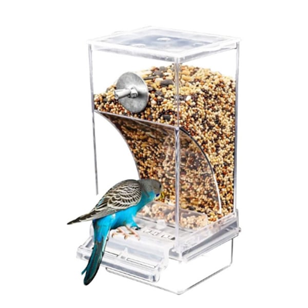 Automatisk fuglemater med sittepinne transparent
