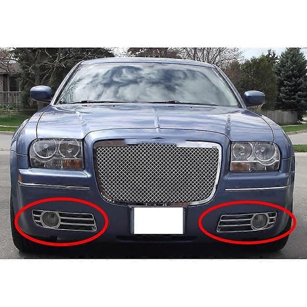 2 stk. krom frontfanger tåkelys kjørelys trimdeksel for Chrysler 300 2005-2010