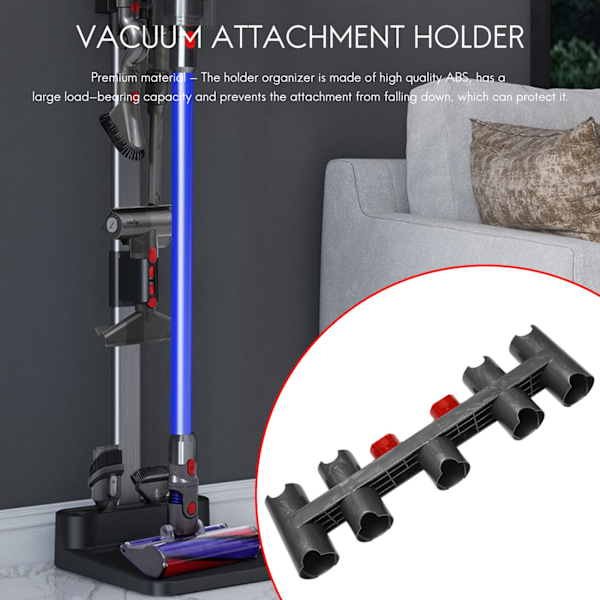 Holder Tilbehør for Dyson V7 V8 V10 V11 V15, Dokkingstasjon Organizer for Dyson Støvsuger med 9 Oppbevaringsspor