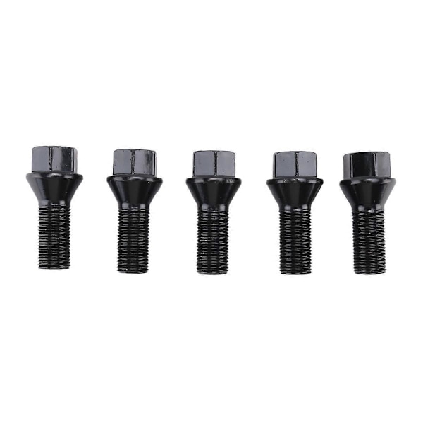 5 st M14 x 1,25 Svarta hjullåsbultar Mutter Stål 36136781151 för -BMW X3 X5 E70 E71 F20 F25 X5