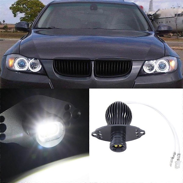 2 st LED Angel Eye Marker Glödlampor 20W Xenon Vit Högeffekts LED-lampa för BMW E90 3-serie 2006-2008