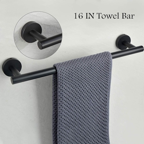 Badeværelse håndklædeholder, perforeret 40 cm håndklædeholder, monteret badeværelse håndklædeholder Sort, Ahornplade malet C