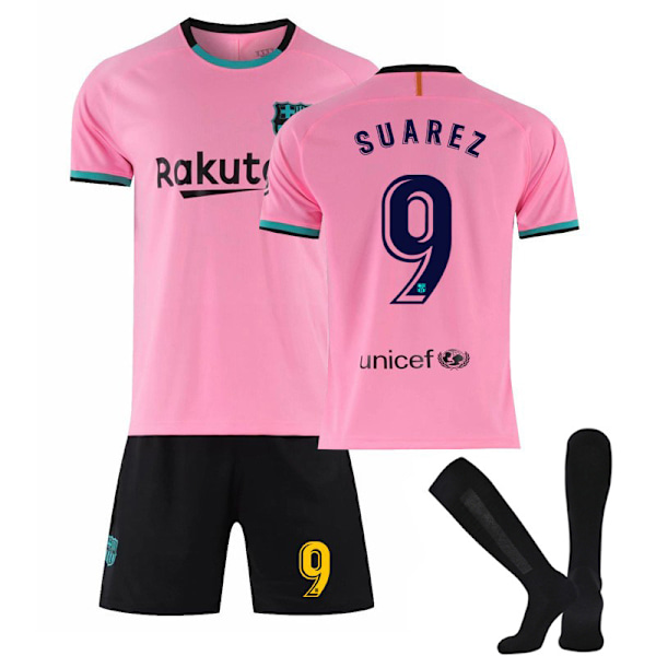 2021 Barcelonan vieraspaita, vaaleanpunainen, Suarez-pelipaita sukilla 26(140-150cm)
