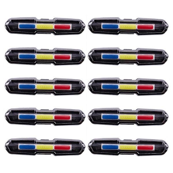 10X USB Ladattava Etu- ja Takapyöränvalo Litiumakku LED Pyörän Takavalo Pyöräilykypärävalo