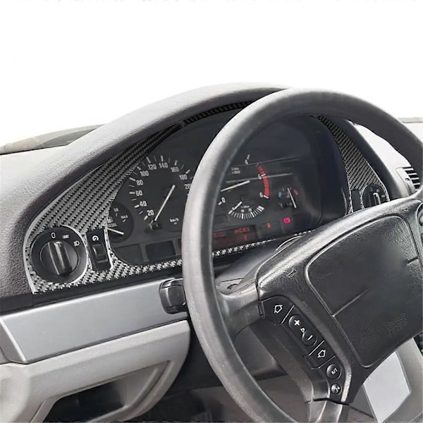 För BMW 5-serie E39 1998-2003 Mjuk Kolfiber Instrumentbräda Ram Skydd Kit Trim Interiör Biltillbehör