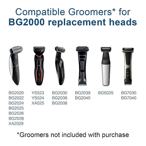 2 ST Ersättningsfolieblad kompatibla med Philips BG2000T BG-2020 BG2026 HCP022 BG2024 XA2029 BG2040 BG2025 El