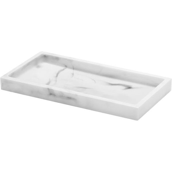 Sklisikkert rektangulært baderomsbrett i resin, dekorativt brett for hjem, stue og soverom 20*10*1.8