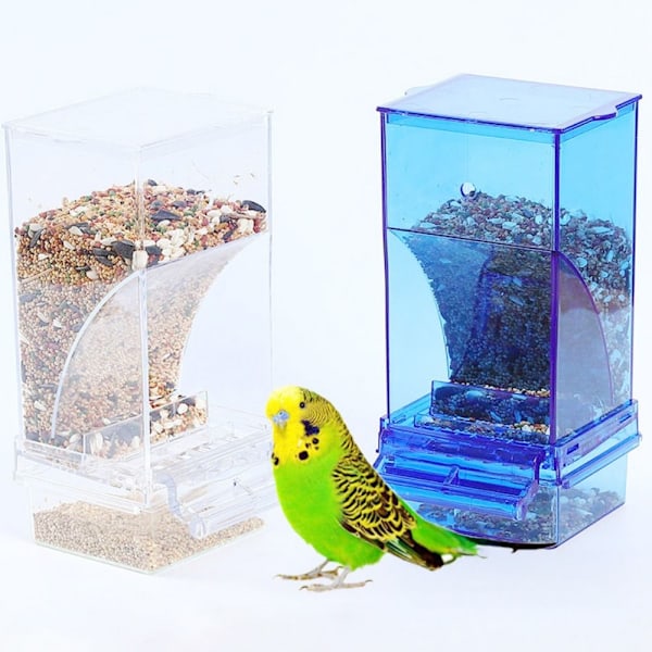 Automatisk fuglemater med sittepinne transparent