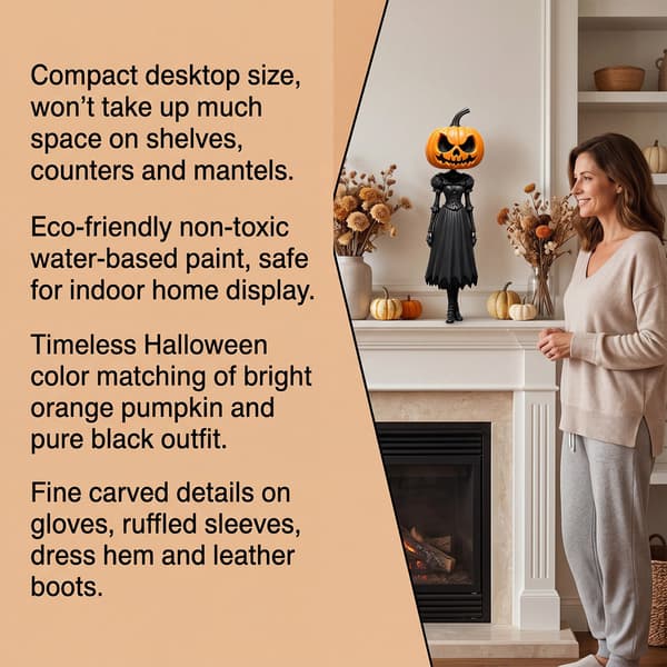 Halloween Gresskar Mann Harpiksfigur, Par Cosplay Dekor, Gresskar Mann Pumpkin Man