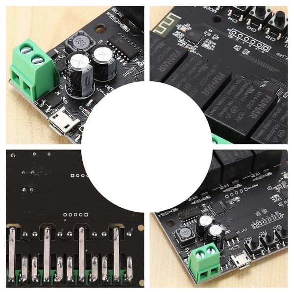 4CH Tuya Switch WiFi Switch Modul Trådlöst Relä Smart Life APP Fjärrkontroll Smart Timer för Smar