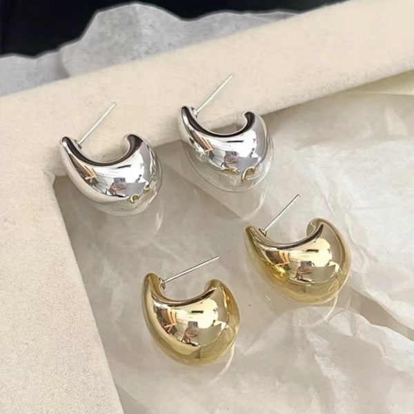 Silver Hängande Örhängen för Kvinnor - Droppdesign - Allergivänliga B