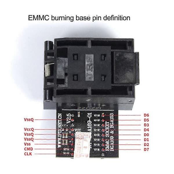 RT-BGA169-01 BGA169 / BGA153 EMMC Adapter V2.5 med 4st BGA Begränsningsram för RT809H Programmerare