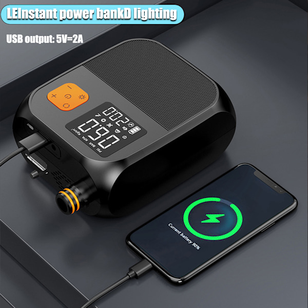 Smart SUP Luftpump, Högt Tryck, Dubbelstegs Intelligent Inflation, Uppladdningsbar, 25psi