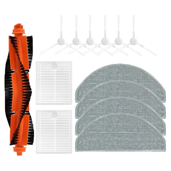 13 stk. for Xiaomi Robotstøvsuger E10 B112 / E12 Støvsuger Reservedeler Tilbehør Hovedsidebørste Hepa Filter Moppeklut