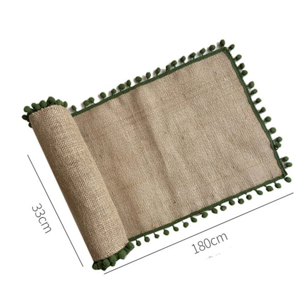 Jute Linned Tekstil Bryllupsdug, Naturlig Festlig Pejse Duge, Rektangulær Dug, Borddekoration black