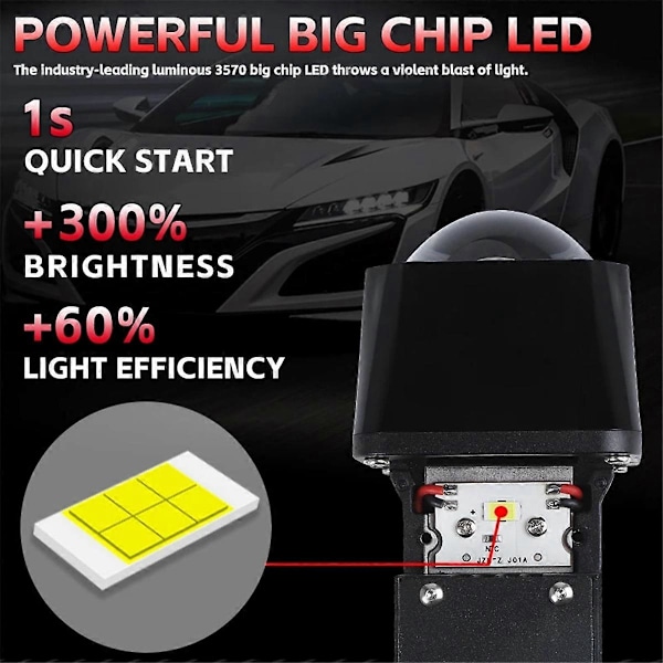 Matrix Bi-Led Lins 1,5 Tum Hög Låg Beam Bil Motorcykel LED Strålkastare Projektor Lins 6000K Universell
