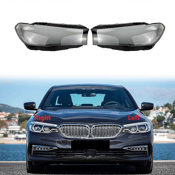 För BMW 5-serie G30 G38 2020 2021 Strålkastarhölje Lampskärm förälder Lins Skydd Strålkastarskydd