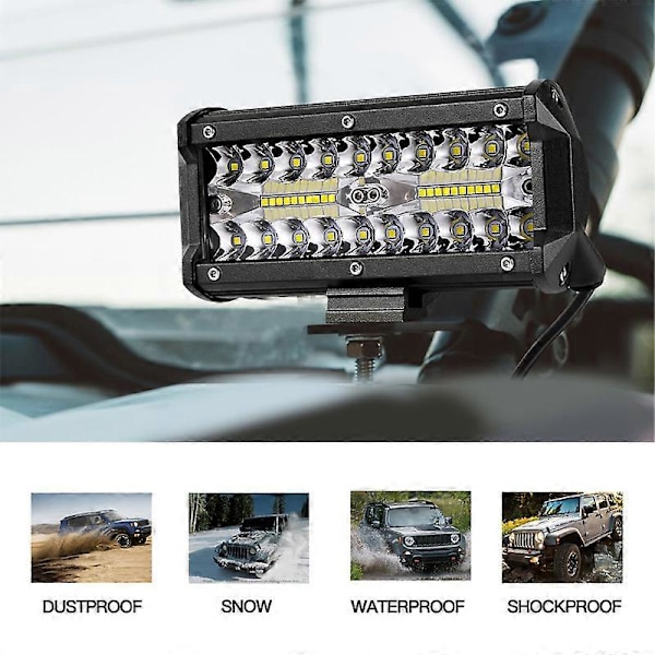 7 tum 120W Kombi Led Ljusramper Spot Flood Beam för Arbete Körning Offroad Båt Bil Traktor Lastbil SUV