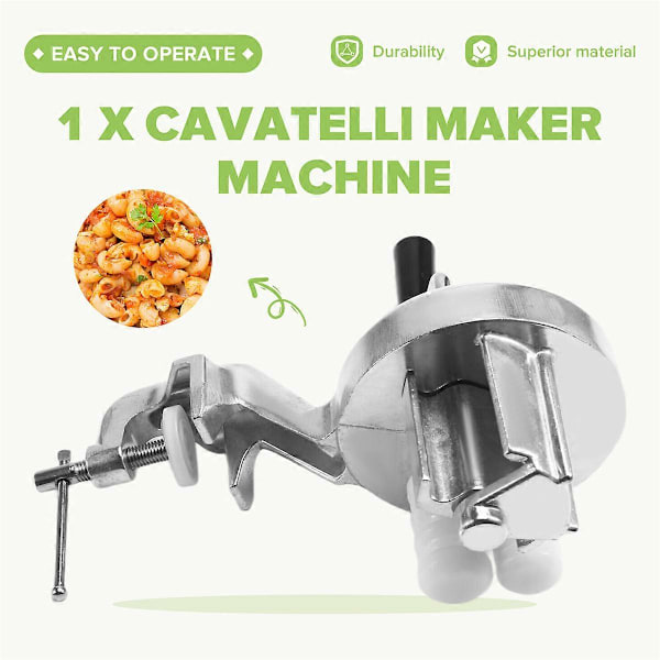 Manuell makaronitillverkare, Cavatelli-maskin för autentisk italiensk pasta, portabel handdriven N