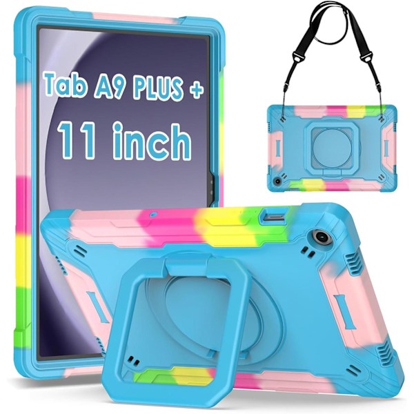 Fodral med 360° roterande ställ, skyddande Irumble-fodral för Samsung Galaxy Tab A9 Plus 11 tum 2023/2024 blue