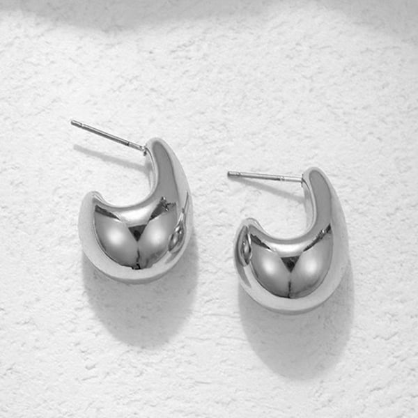 Silver Hängande Örhängen för Kvinnor - Droppdesign - Allergivänliga C