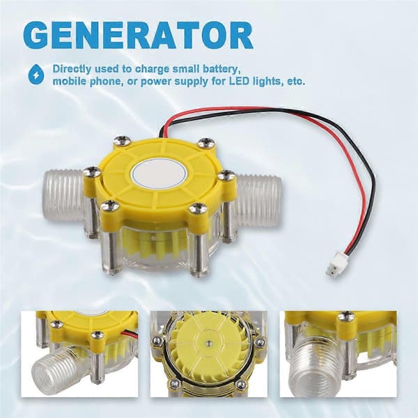 10W Vandstrømspumpe Mini Hydro Generator Turbine Flow Hydraulisk Konvertering 5V