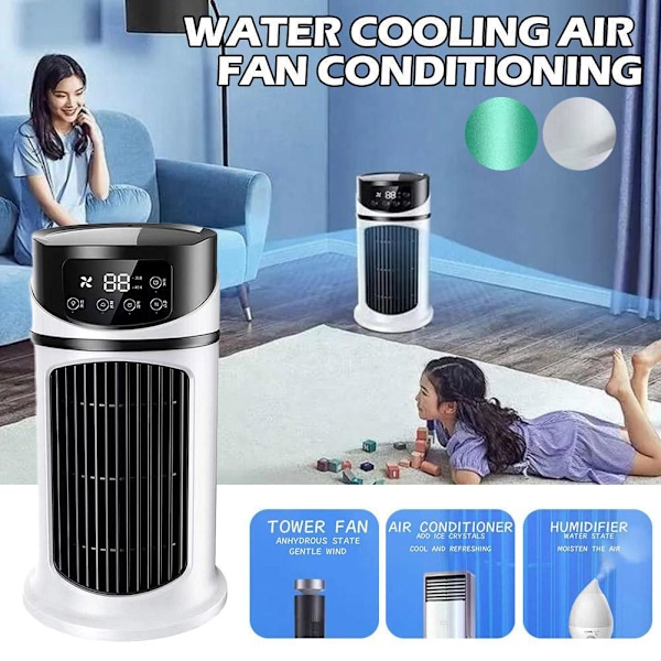 Mini Bærbar Aircondition, Vandkølingsventilator, Luftkøler til Kontor
