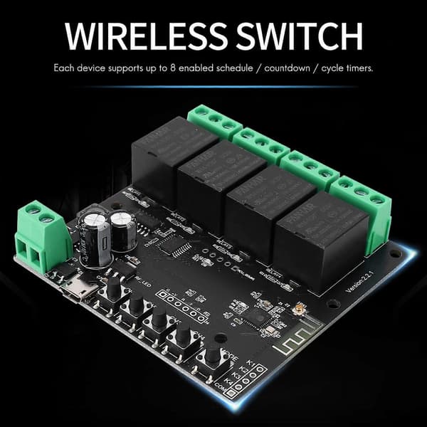 4CH Tuya Switch WiFi Switch Modul Trådlöst Relä Smart Life APP Fjärrkontroll Smart Timer för Smar