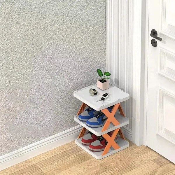 Tier Flerbruksromorganisator for Hjem DIY Oppbevaringsstativ 3 layers orange
