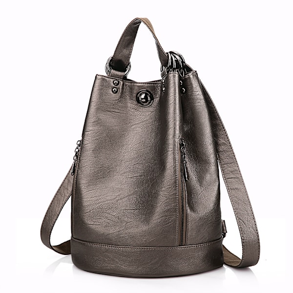 Dame PU Læder Håndtasker, Casual Crossbody Tasker, Brand Media, Tyverisikring, Italiensk Bronze
