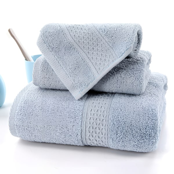 Lyxigt handduksset i bomull för hemmet, 3-delat set, ultramjukt, mycket absorberande, inkluderar 1 badhandduk, 1 handduk, 1 tvättlapp 3PCS Medium Gray