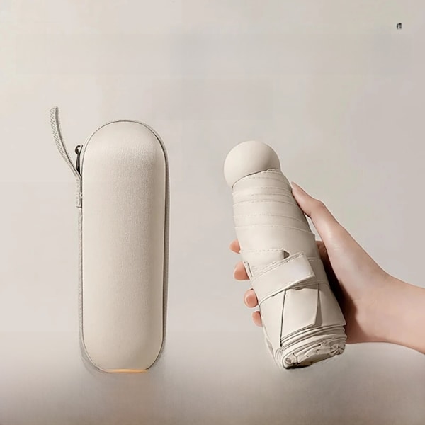 CAPSA's High-End 5-Foldbare Sol- og Regnparaply med Visirlomme til Kvinder Indus rice