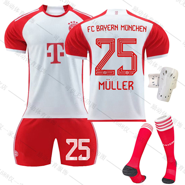 2324 Bayern hemmafotbollsdräkt Muller set med skyddsutrustning XS(160-165cm)