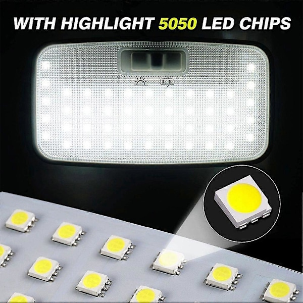 1 Set Interiör LED Taklampa för Toyota RAV4 XA50 2019 2020 2021 2022 Lampor SMD Ultra Ljus Kupol