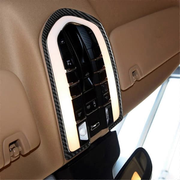 Bil Kulfiber Front Læselampe Panel Cover Trim Sticker Bil Interiør Tilbehør til Porsche P