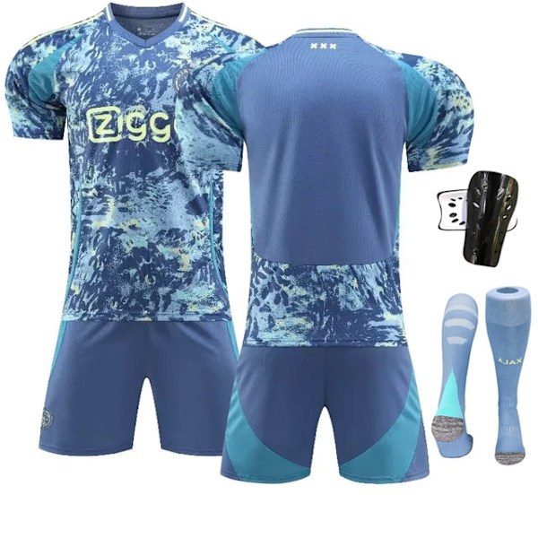 2425 Ajax vierasjalkapallopaita+sukka+suojavarusteet XL(180-190cm)
